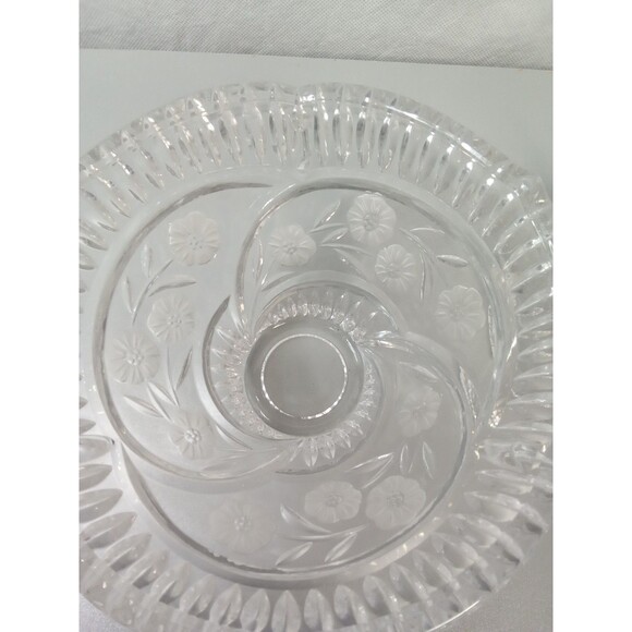 Crystal Covered Compote Bowl Candy Dish Floral - Picture 3 of 7
